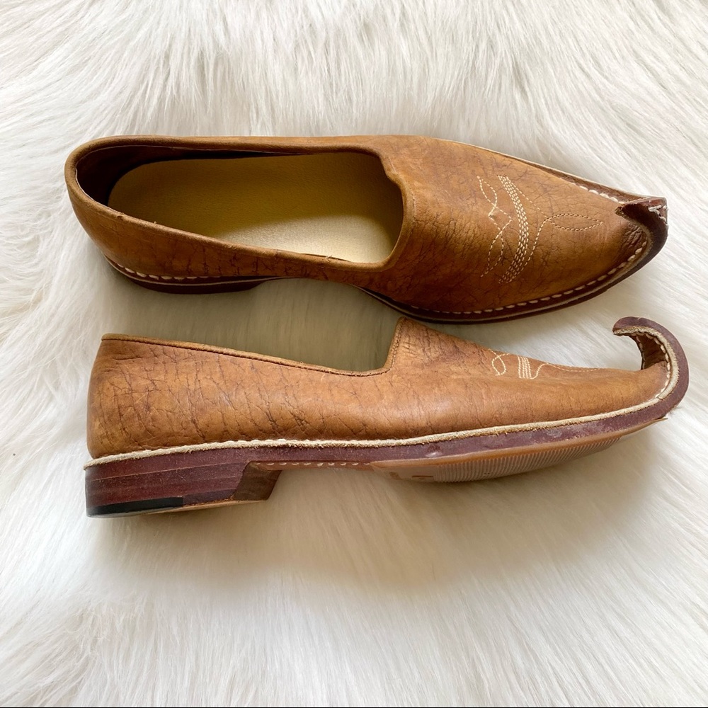 Rare Vintage COBRA Cheingman Thailand Leather Curled Toe Shoes Costume size 37 - Picture 2 of 9